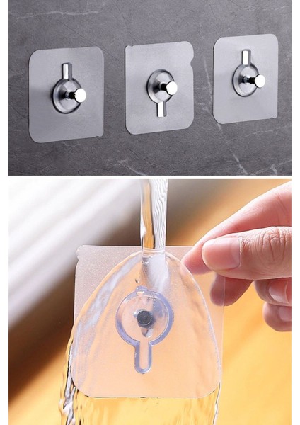 ® 10 Adet Süper Güçlü Çerçeve Askısı Vidalı Tırnak Kanca Yapışkanlı Mutfak Banyo Raf Tutucu