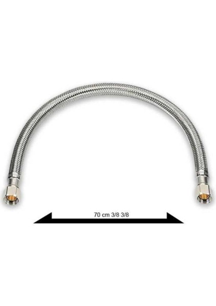 Çelik Örme Klozet Taharat Hortumu Flexi 70 cm 3/8 Tesisat Malzemeleri