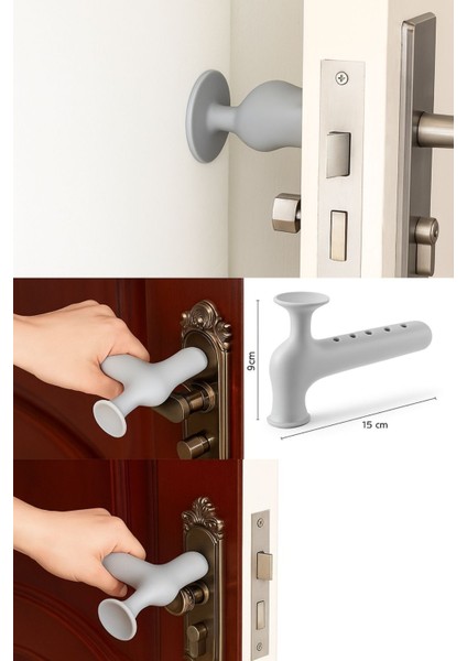 Çarpışma Önleyici Silikon Duvar Koruyucu Kapı Stoperi Gri Cn