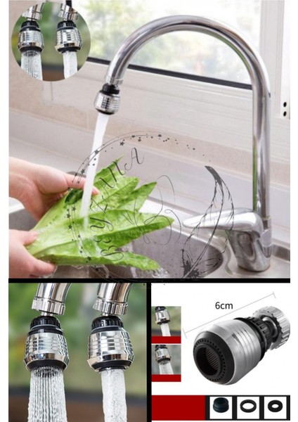 Mini Su Tasarruf Başlığı Batarya Ucu Döner Kafa Çeşme Ucu Su Tasarruf Başlığı 2 Yıl Cn