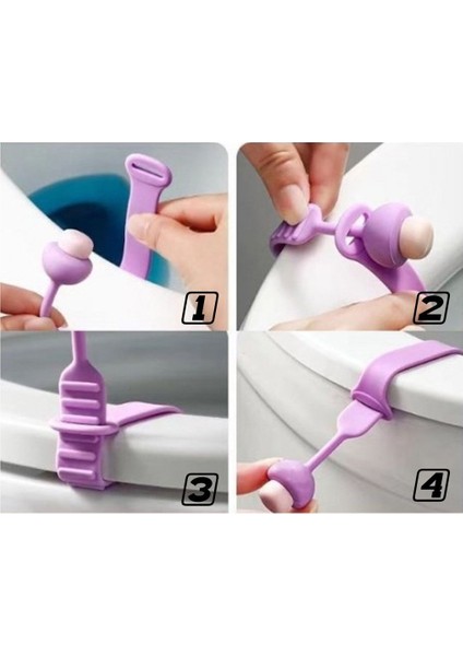 Çocuklar Için Eğitici Klozet Kapağı Kaldırma Eğitim Aparatı Mantar Şeklinde Kaldıraç Pembe Cn