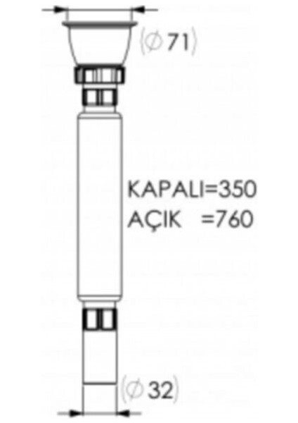 Parçalı Lüks Paslanmaz Körüklü Sifon 32X70 Mm. Lavabo Sifonu Körüklü fiyatları