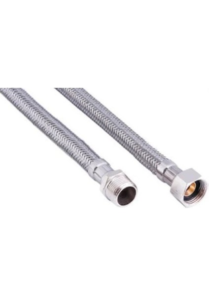 1/2 Erkek - 1/2 Dişi Çelik Flex Bağlantı Hortum 70 cm