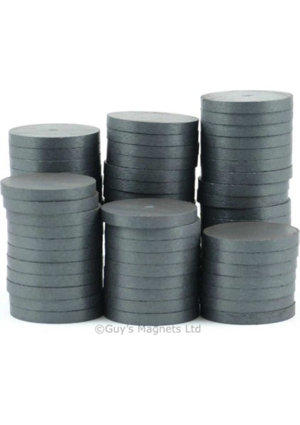 100 Adet 15 mm x 3mm Yuvarlak Kömür Mıknatısı-Duvar Süsü - Nikah Şekeri - Deney Malzemesi Mıknatıs fiyatları