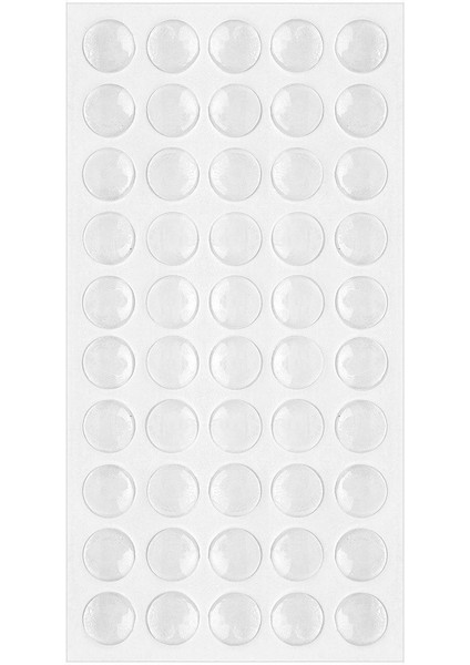 Silikon Yapışkanlı Sünger Çekmece Dolap Kapağı Kapı Ses Stoperi Beyaz 50'li Silikon