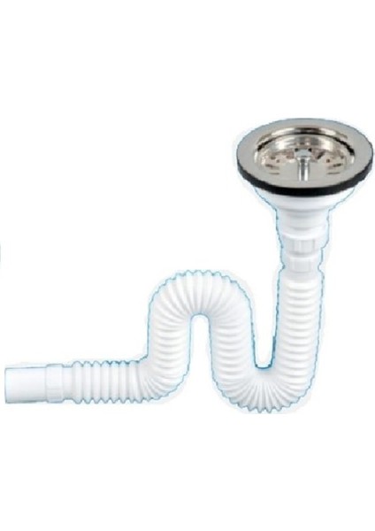 Çöpmak Körüklü Lüks Evye Lavabo Sifonu Plastik Geniş Kafa 30 -75 cm Gider Borusu Pis Su Tesisat Malz fiyatları