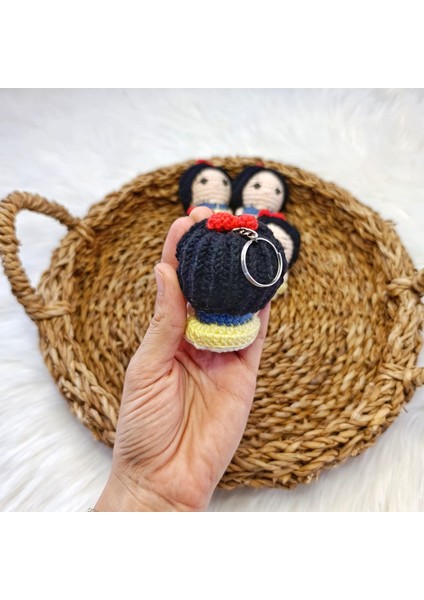 Amigurumi Örgü Pamuk Prenses Anahtarlık Çanta Süsü