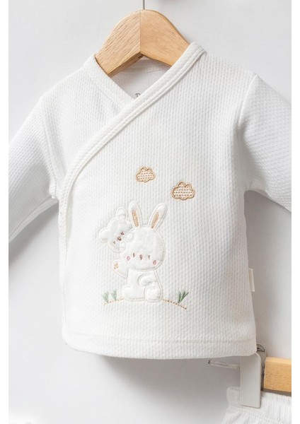 %100 Pamuk Sevimli Tavşan Desenli 5 Parça Yenidoğan Hastane Çıkışı Zıbın Seti BBTF.EKR.20129 fırsatları