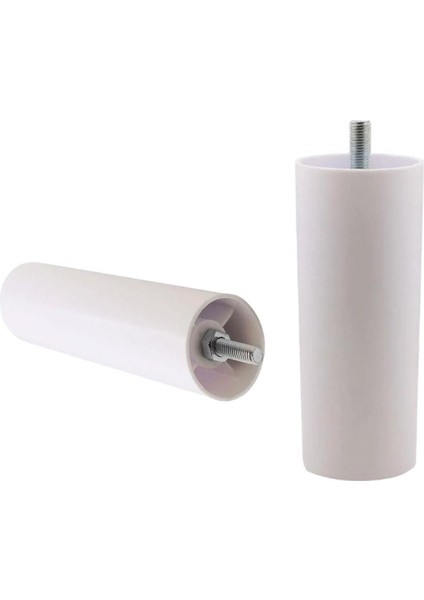 4 Adet Silindir Destek Ayağı 12 cm Beyaz Sert Plastik Gizli M8 Civatalı Incediş Mobilya Baza Koltuk indirimleri