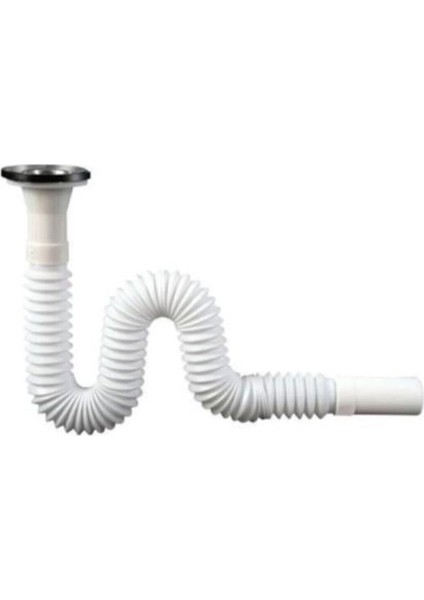 Körüklü Lavabo Sifonu Akordion Gider Borusu 70 cm Uzayan Hortum Lavabo Sifonu