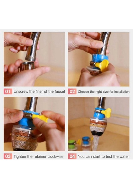 5 Kat Arıtma Musluk Başlığı Filtresi Su Tasarrufu Mutfak Bataryası Fıskiye Aktif Karbon Filtrasyon 2