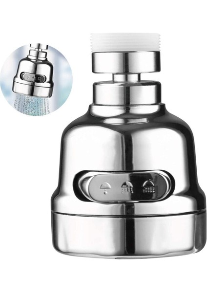 3 Fonksiyonlu Su Tasarruflu Musluk Ucu 1 Adet Mutfak Çeşme Ucu Döndürülebilir Hareketli Başlık 2 Yıl