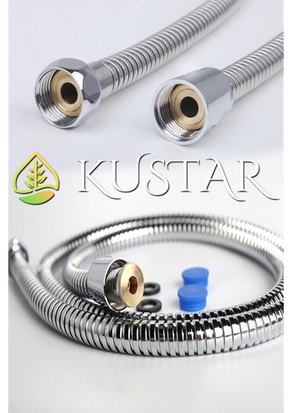 Çelik Örgülü Pirinç Somunlu Patlamaz Paslanmaz Yıpranmaz 150 cm Banyo Duş Hortumu Duş Hortumu Beyaz fiyatları