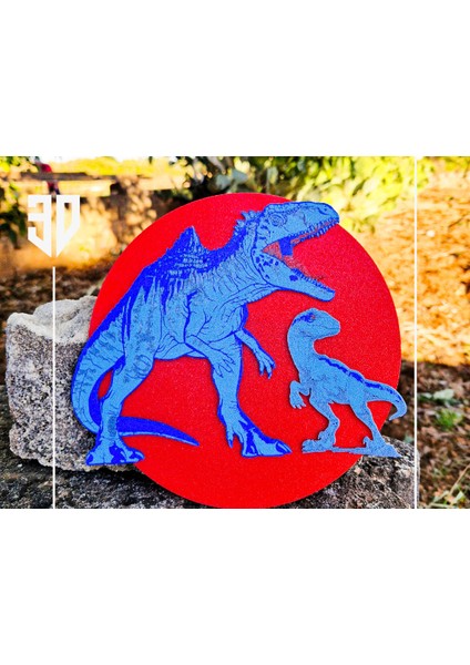 Dinozorlar T-Rex ve Velociraptor Jurssical Disk