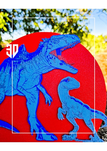 Dinozorlar T-Rex ve Velociraptor Jurssical Disk modelleri