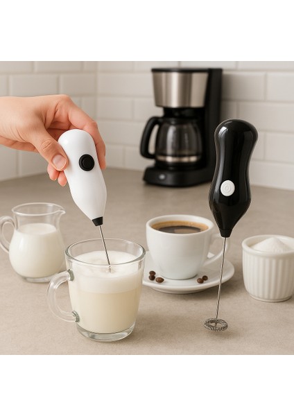 ☕ Mini Süt Köpürtücü - Elektrikli Kahve Mikseri | Köpük Yapıcı & Çırpıcı | Latte, Cappuccino, Matcha, Kakao ve Sıcak Çikolata Için Uygun | Siyah & Beyaz Renk Seçenekleri ⚡ fırsatları