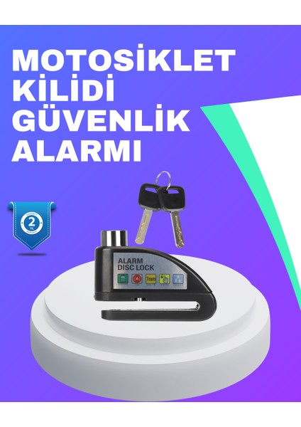 Resveq Su Geçirmez Alarm Disk Kilidi Motosiklet Scooter Bisiklet Güvenlik