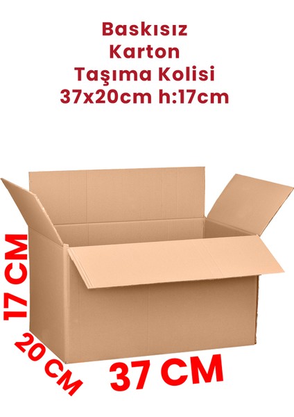5 Adet Boş Karton Internet Taşıma Kutusu Boş Koli 37X20X17CM 35 x 20 x 20 5'li