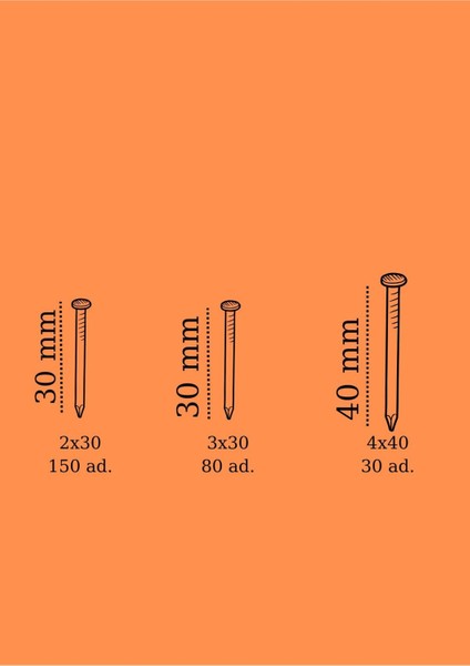 260 Adet Paslanmaz Beton Çivisi Seti - 3 Çeşit Çelik Beton, Duvar, Parke Çivisi Çivi Beton Çivisi Tr modelleri