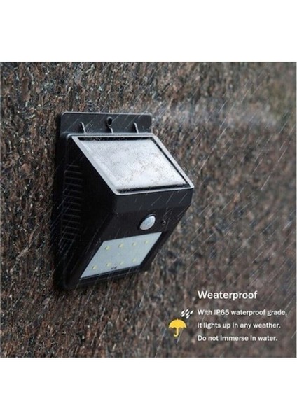 20 LED 3 Mod Hareket Sensörlü Güneş Enerjili Solar Duvar Lambası Cn modelleri