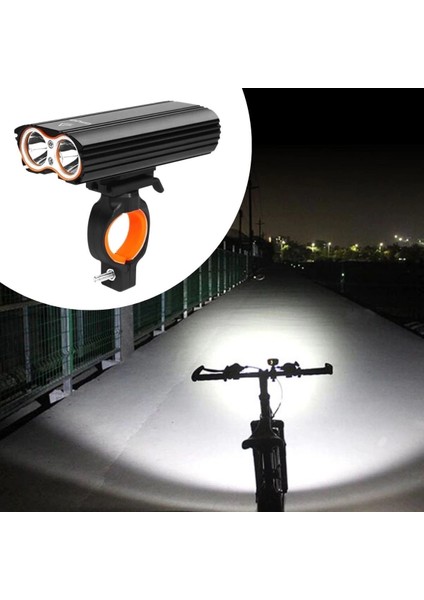 Şarj Göstergeli Uzun Menzil Su Geçirmez LED Bisiklet Feneri 1600 Lumen ( Lisinya )