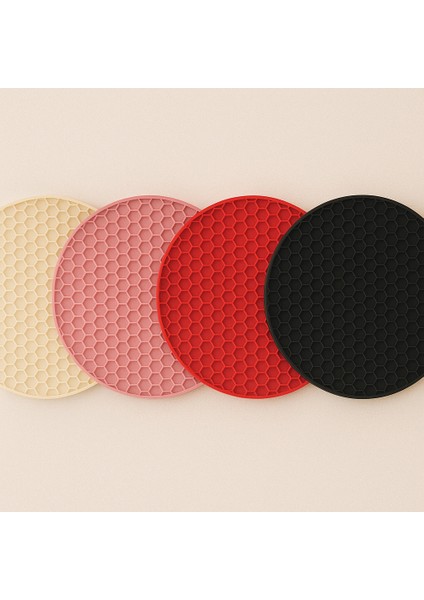 🧩 Silikon Bal Peteği Desenli Isıya Dayanıklı Yuvarlak Nihale (1 Adet)🍳