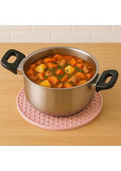 🧩 Silikon Bal Peteği Desenli Isıya Dayanıklı Yuvarlak Nihale (1 Adet)🍳 indirimleri