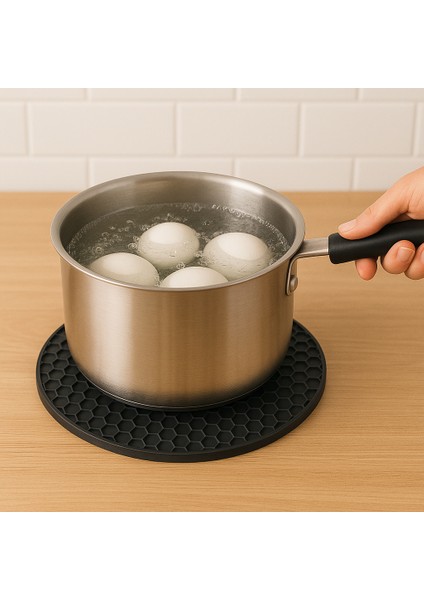 🧩 Silikon Bal Peteği Desenli Isıya Dayanıklı Yuvarlak Nihale (1 Adet)🍳