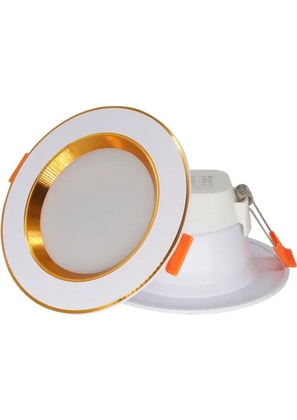 7 W Smd LED Spot - Gün Işığı (3000K) - Beyaz & Altın Kasa - Yuvarlak - Sıva Altı - YC-710G Gün Işığı modelleri