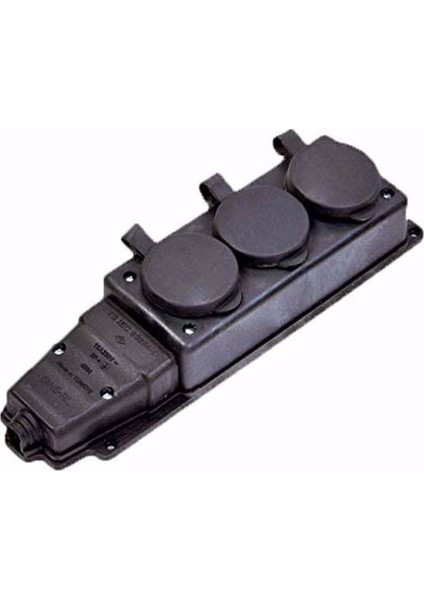 1X16 A Üçlü Grup Priz Kauçuk Siyah 3 Yok Yok Gri