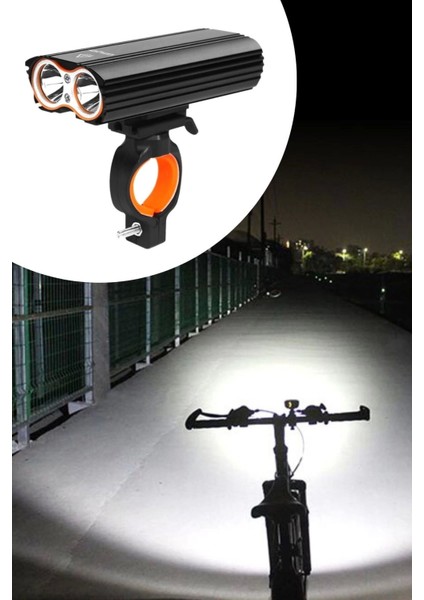 Şarj Göstergeli Uzun Menzil Su Geçirmez LED Bisiklet Feneri 1600 Lumen ( Lisinya )