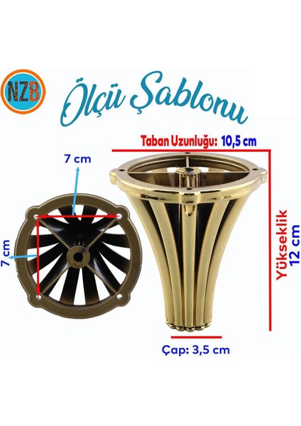 Mobilya Kanepe Koltuk Konsol Tv Ünitesi Baza Ayağı Orta Sehpası Ayak Ayakları 12 cm Altın Altın Tekl modelleri