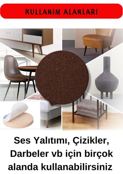 Yuvarlak Keçe Yalıtım Ses Çizik Önleyici Masa Sandalye Koltuk Ayağı Keçesi Yapışkanlı 26 mm Keçeler