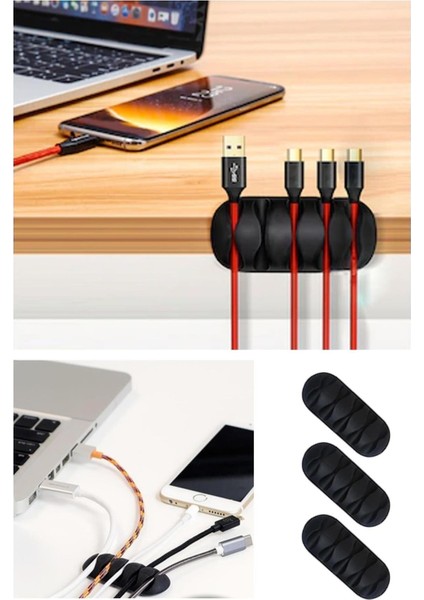 Beş Kanallı Pratik Kablo Tutucu 3 Adet