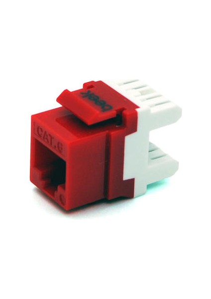 Cat6 - 10 Adet 250MHZ Kırmızı Beyaz Keystone Jac