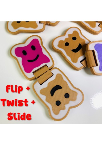 Sammie The Pb+J Fidget Kaydırıcı, Fıstık Ezmesi Jöle