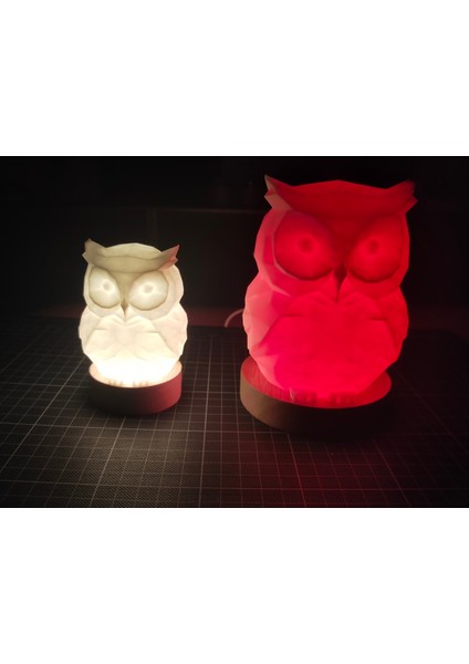 Sevimli Düşük Poli Baykuş Lambası