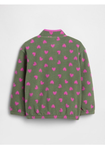 Kız Bebek Yeşil Gap Baskılı Fleece Fermuarlı Sweatshirt modelleri