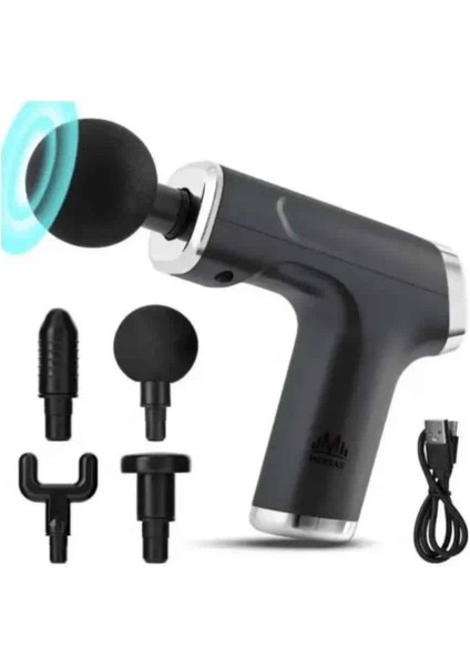 Resveq Profesyonel Masaj Tabancası Sporcu Masaj Aleti 4 Başlıklı Şarjlı Titreşimli fırsatları