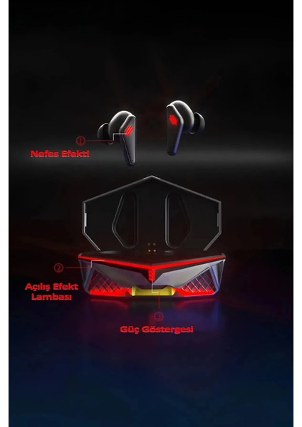 K-98 Işıklı Kulak Içi Bluetooth Gaming Kulaklık Kablosuz Oyuncu Kulaklığı Tüm Modellerle Uyumlu fiyatları