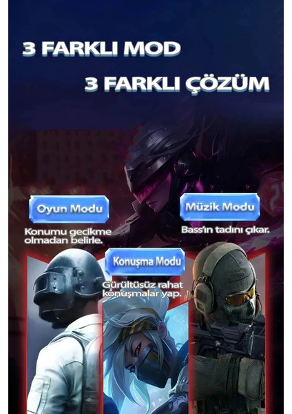 K-98 Işıklı Kulak Içi Bluetooth Gaming Kulaklık Kablosuz Oyuncu Kulaklığı Tüm Modellerle Uyumlu