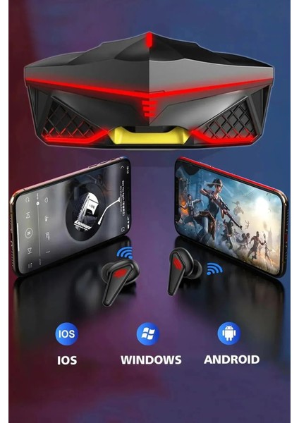 K-98 Işıklı Kulak Içi Bluetooth Gaming Kulaklık Kablosuz Oyuncu Kulaklığı Tüm Modellerle Uyumlu