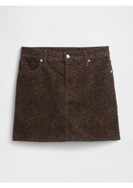 Kadın Kahverengi Corduroy Mini Etek fiyatları
