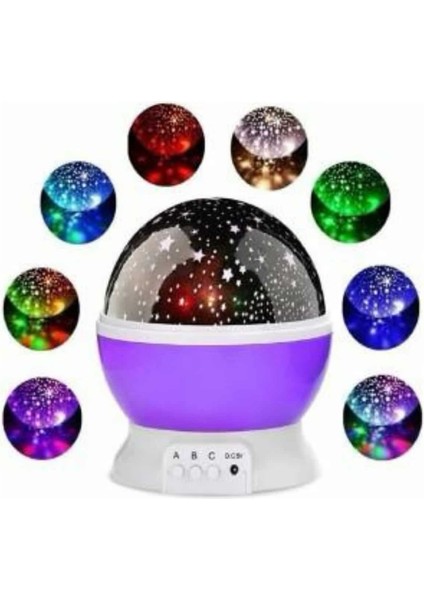 Resveq Yıldız Görünümlü Gece Lambası Renkli Masa Lambası Gökyüzü Projeksiyon modelleri