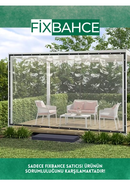 Fixbahçe 3mx2.5m Şeffaf Pvc Rüzgar, Yağmur Geçirmez Sera Naylonu