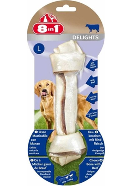 Delights Bones Köpekler Için Biftekli Ödül Kemiği (L) 85GR