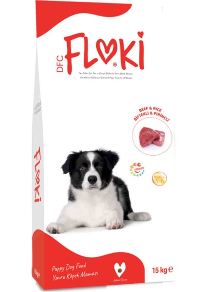 Biftekli ve Pirinçli Yavru Köpek Maması 15KG