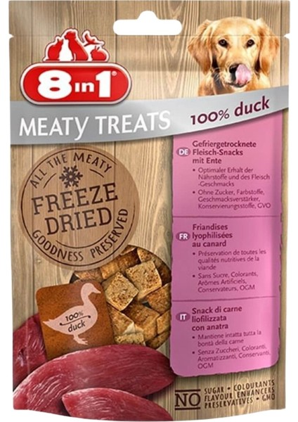 Meaty Treats Ördekli Kurutulmuş Tahılsız Köpek Ödül Maması 50GR