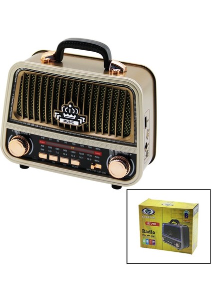 Typc-E Sarjlıbluetoothibreli Fm Radyo Mp3 USB - Tf PLAYER4V Out- Aux In RT-770 (5224)
