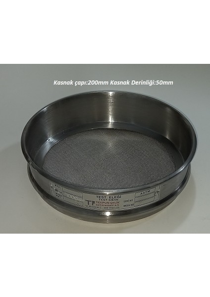 Paslanmaz Analiz Elek Çap 20CM Göz:5mm